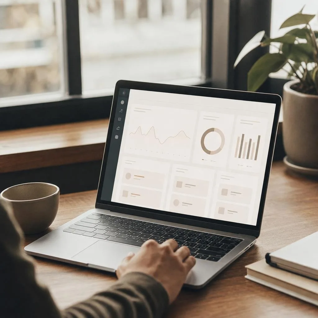 Clean product dashboard on a laptop